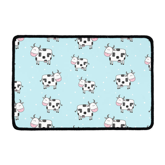 Doodle Cow Pattern Print Kitchen Mat