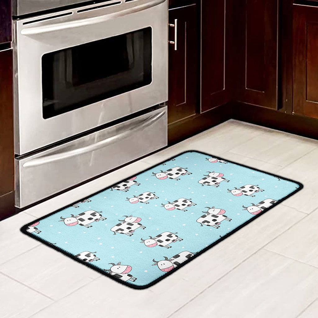 Doodle Cow Pattern Print Kitchen Mat