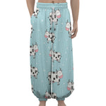 Doodle Cow Pattern Print Lantern Pants