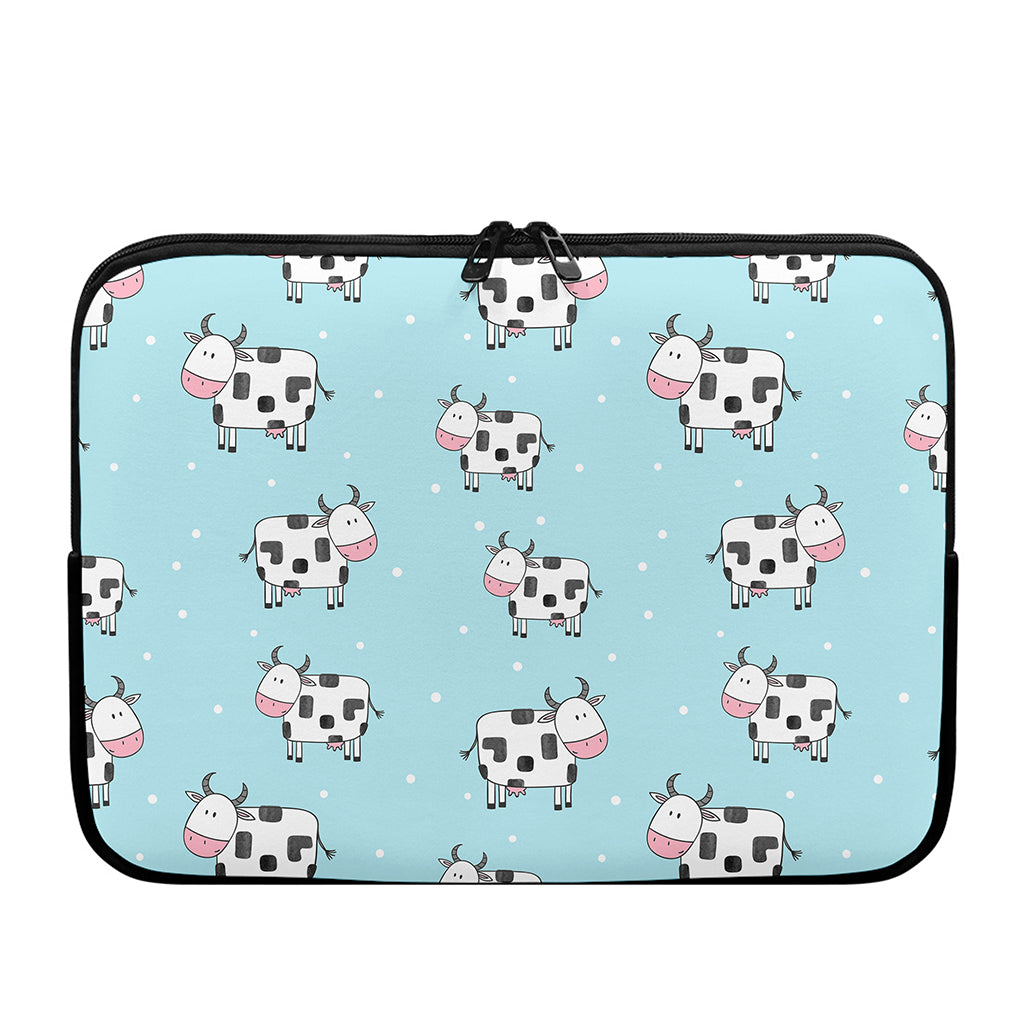Doodle Cow Pattern Print Laptop Sleeve