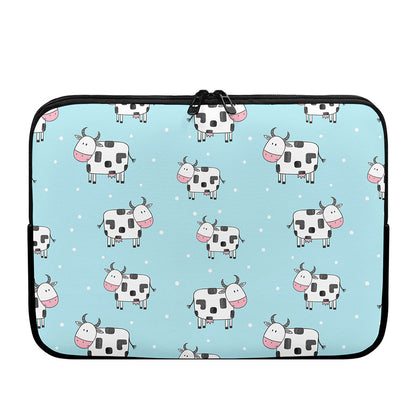 Doodle Cow Pattern Print Laptop Sleeve