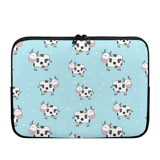 Doodle Cow Pattern Print Laptop Sleeve
