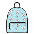 Doodle Cow Pattern Print Leather Backpack