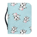 Doodle Cow Pattern Print Leather Bible Cover