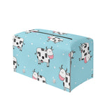 Doodle Cow Pattern Print Leather Tissue Box Cover