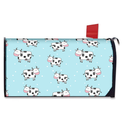 Doodle Cow Pattern Print Mailbox Cover