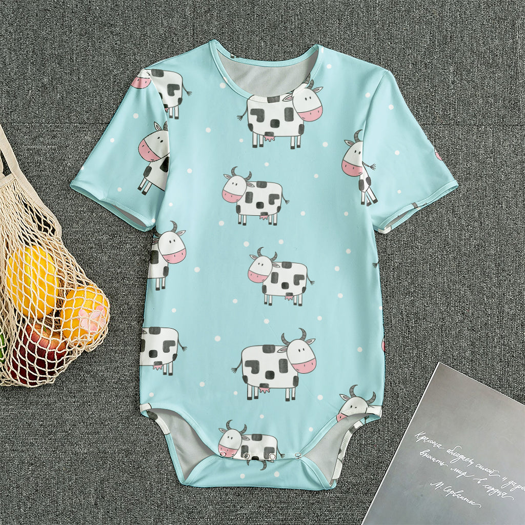 Doodle Cow Pattern Print Men's Bodysuit
