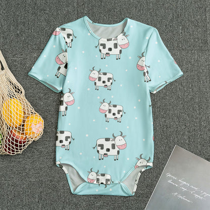 Doodle Cow Pattern Print Men's Bodysuit