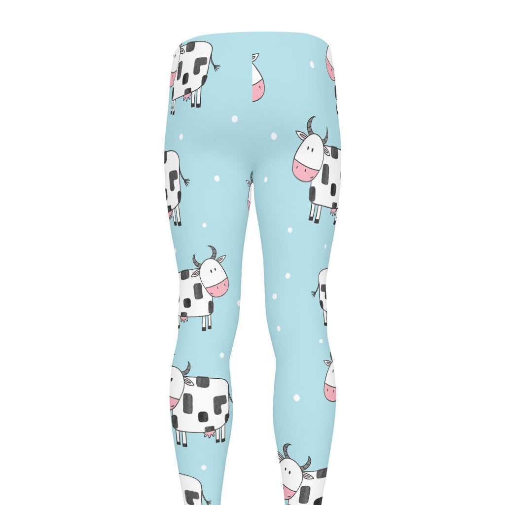 Doodle Cow Pattern Print Men's leggings