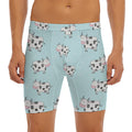 Doodle Cow Pattern Print Men's Long Boxer Briefs