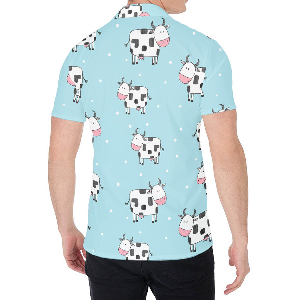 Doodle Cow Pattern Print Men's Shirt