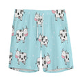 Doodle Cow Pattern Print Men's Athletic Shorts