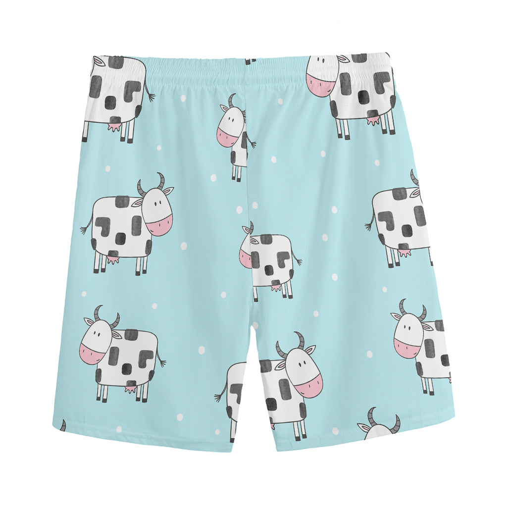 Doodle Cow Pattern Print Men's Sports Shorts