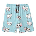Doodle Cow Pattern Print Men's Swim Trunks
