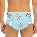 Doodle Cow Pattern Print Men's Triangle Swim Briefs