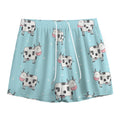 Doodle Cow Pattern Print Mesh Shorts
