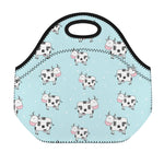 Doodle Cow Pattern Print Neoprene Lunch Bag
