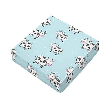 Doodle Cow Pattern Print Outdoor Seat Cushion Cover
