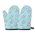 Doodle Cow Pattern Print Oven Mitts