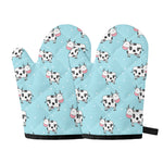 Doodle Cow Pattern Print Oven Mitts