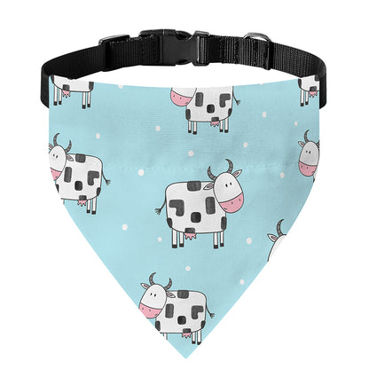 Doodle Cow Pattern Print Over The Collar Dog Bandana