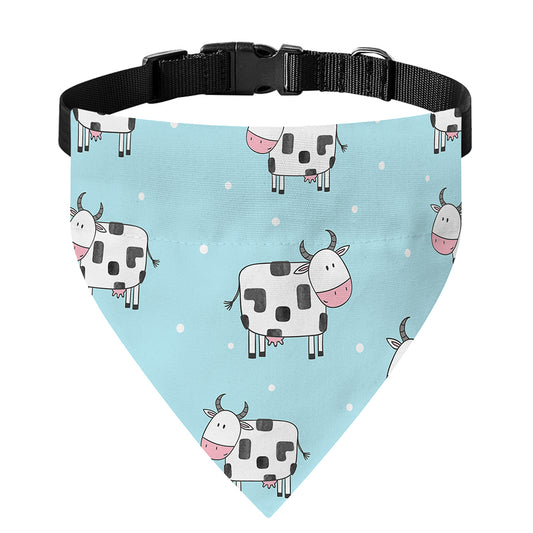 Doodle Cow Pattern Print Over The Collar Dog Bandana