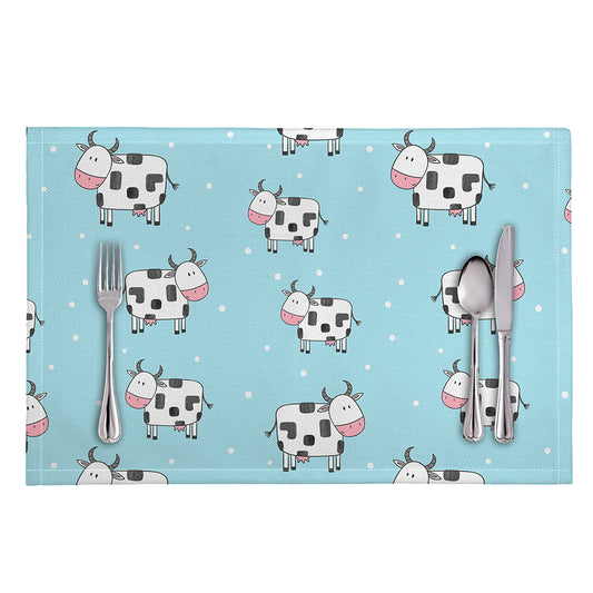 Doodle Cow Pattern Print Placemat