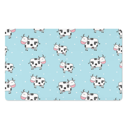 Doodle Cow Pattern Print Polyester Doormat