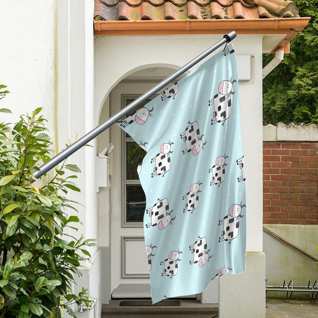 Doodle Cow Pattern Print Polyester Flag