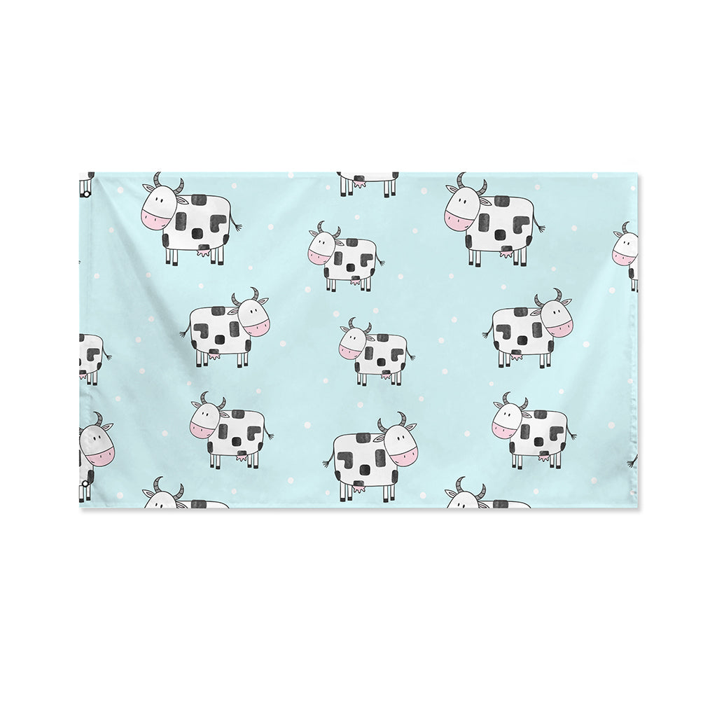 Doodle Cow Pattern Print Polyester Flag