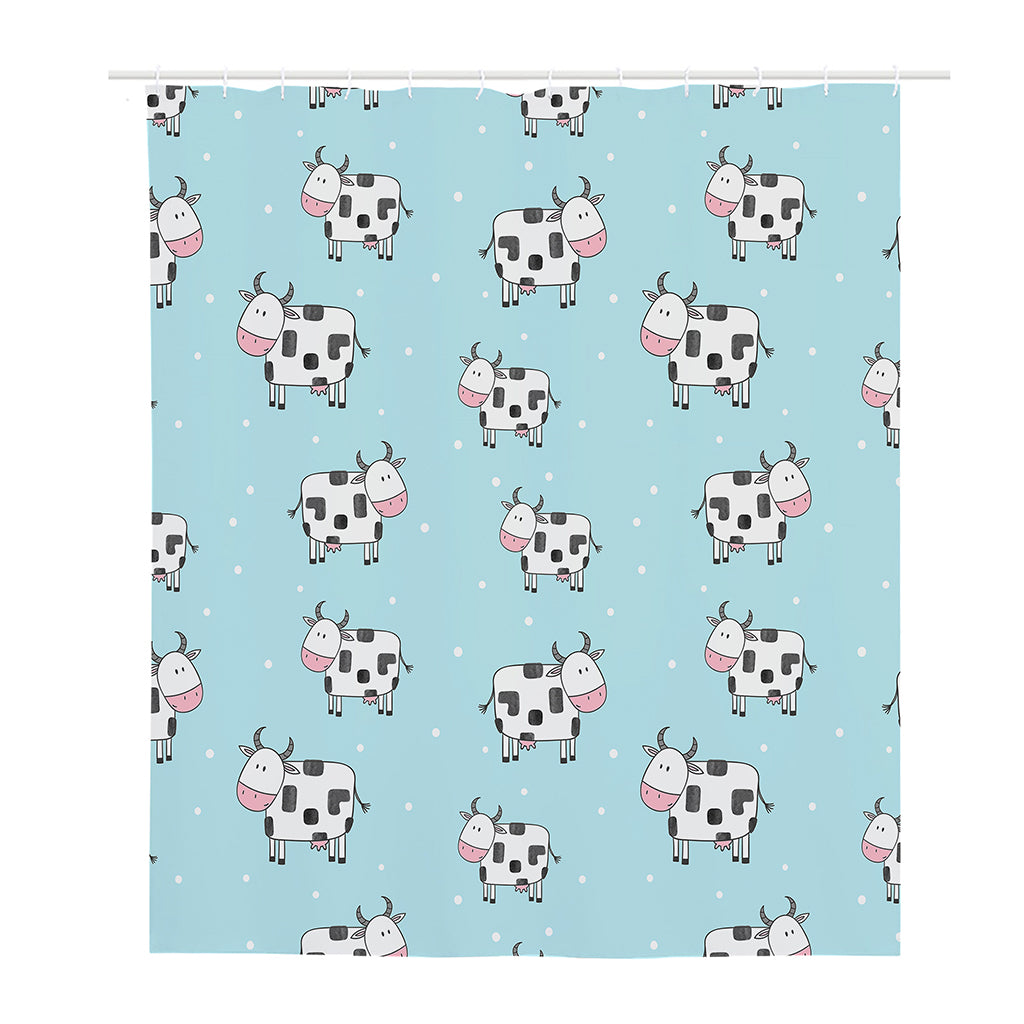 Doodle Cow Pattern Print Polyester Shower Curtain