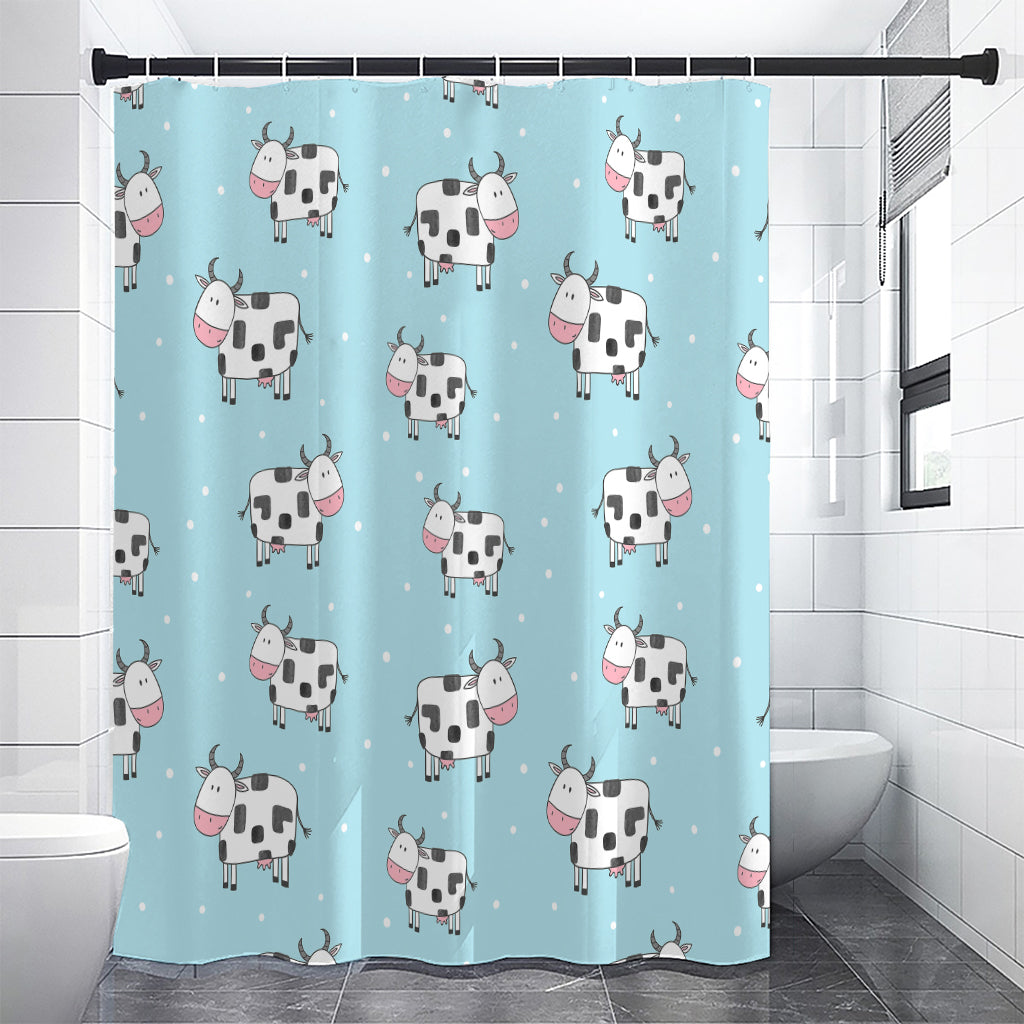 Doodle Cow Pattern Print Premium Shower Curtain