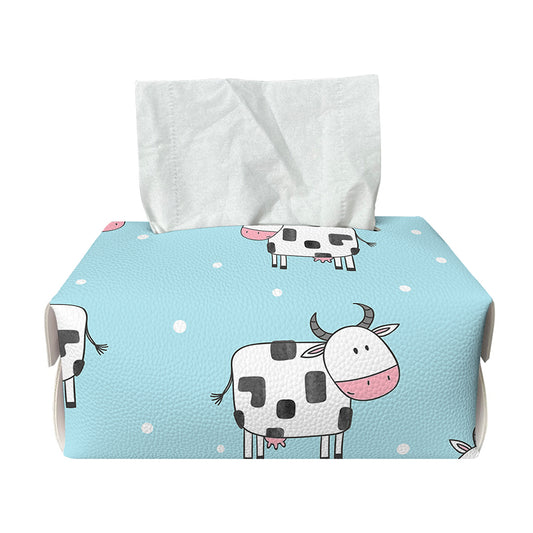 Doodle Cow Pattern Print Rectangle Tissue Box Cover