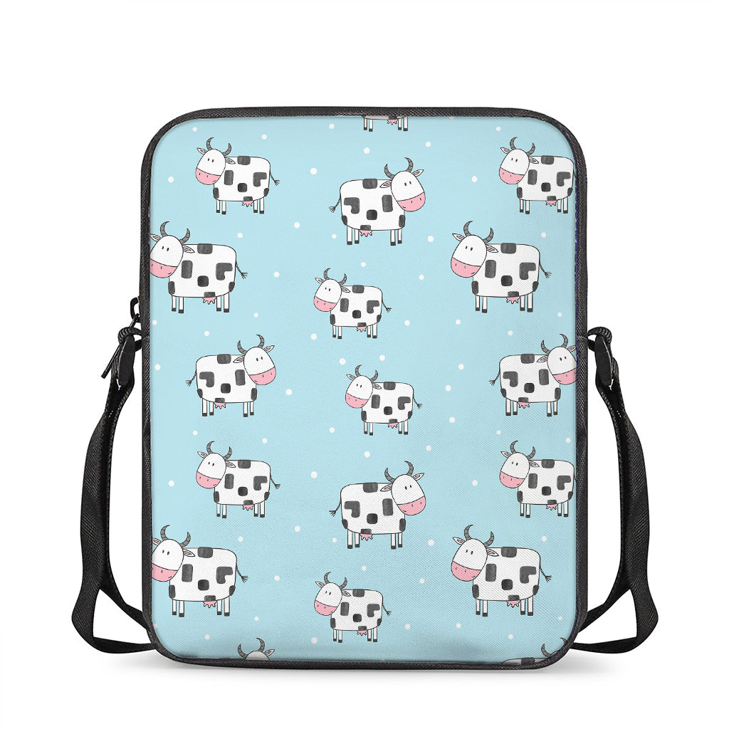 Doodle Cow Pattern Print Rectangular Crossbody Bag