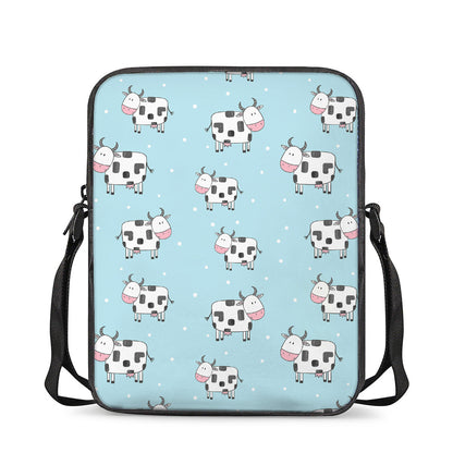 Doodle Cow Pattern Print Rectangular Crossbody Bag