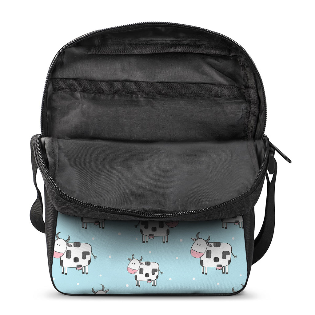 Doodle Cow Pattern Print Rectangular Crossbody Bag