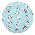 Doodle Cow Pattern Print Round Blanket