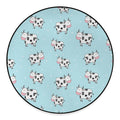Doodle Cow Pattern Print Round Floor Mat
