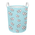 Doodle Cow Pattern Print Round Laundry Basket