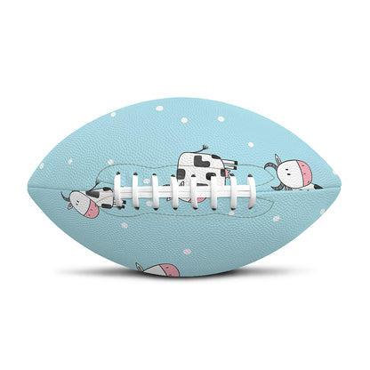 Doodle Cow Pattern Print Rugby Ball