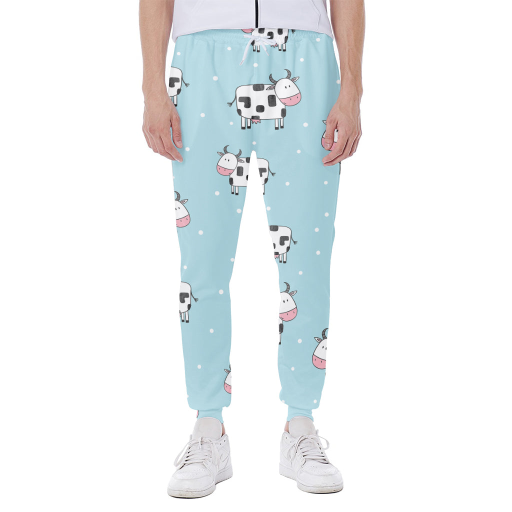 Doodle Cow Pattern Print Scuba Joggers