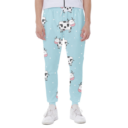 Doodle Cow Pattern Print Scuba Joggers