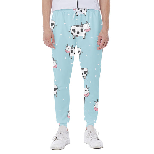 Doodle Cow Pattern Print Scuba Joggers