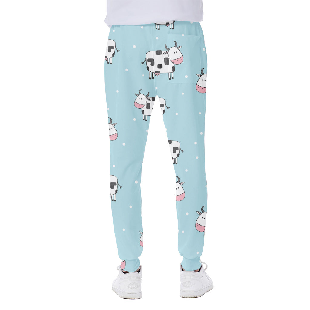 Doodle Cow Pattern Print Scuba Joggers