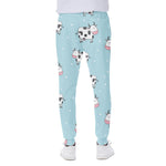 Doodle Cow Pattern Print Scuba Joggers