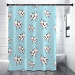 Doodle Cow Pattern Print Shower Curtain