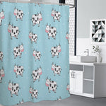 Doodle Cow Pattern Print Shower Curtain