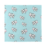Doodle Cow Pattern Print Silk Bandana
