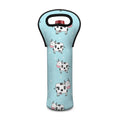 Doodle Cow Pattern Print Single Neoprene Wine Tote