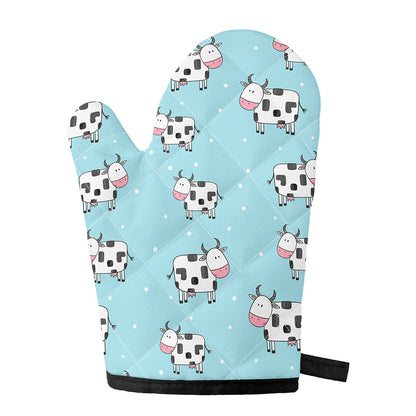 Doodle Cow Pattern Print Single Oven Mitt